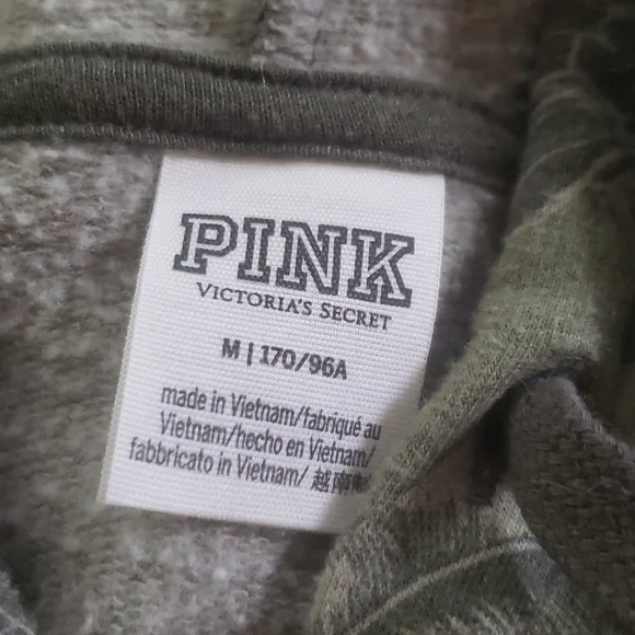 Victoria's Secret PINK Everyday Lounge Hoodie Sweatshirt Tropical Leaves Floral - Picture 6 of 6
